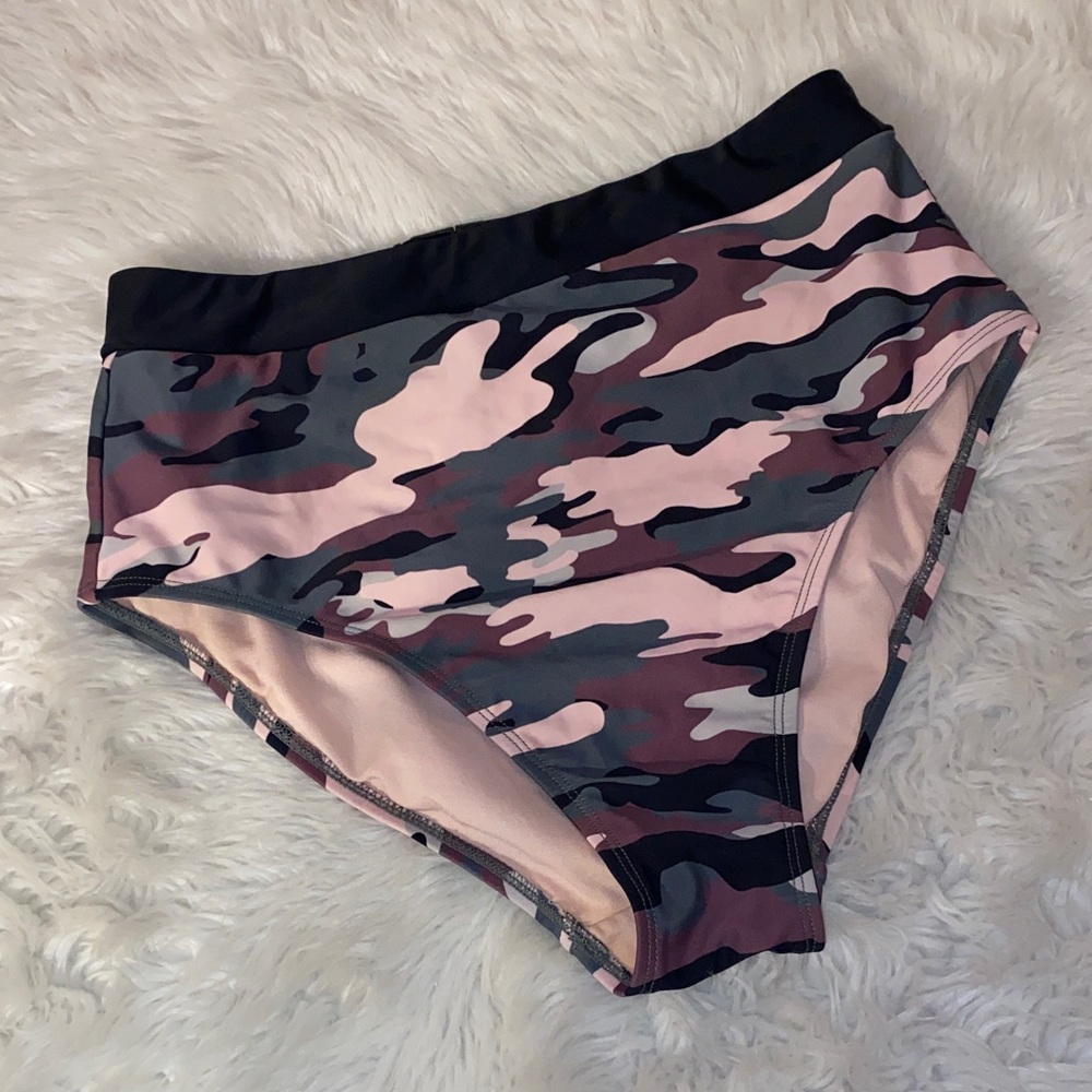 Camo High-Waisted Women's Bikini Bottoms